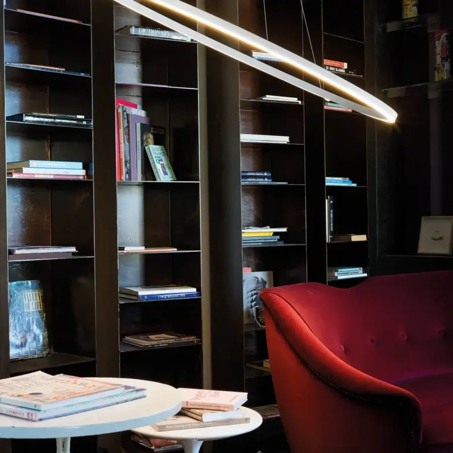 Distinguished Nemo Ellisse suspension lamp with seamless elliptical form providing diffused warm white LED lighting