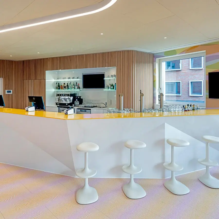 Distinctive Casamania Kant stool crafted in recyclable reinforced polypropylene with a smooth matte white finish