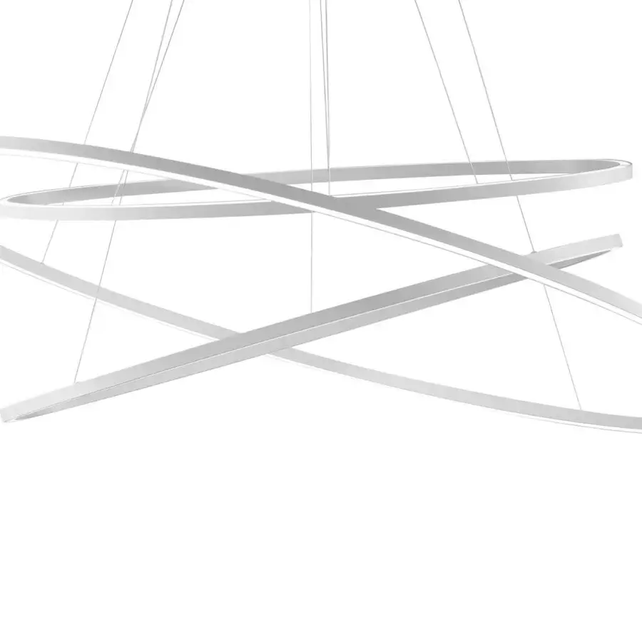 Innovative Nemo Lighting Ellisse Triple Suspension Lamp with interconnected white rings offering diffused direct and indirect LED illumination