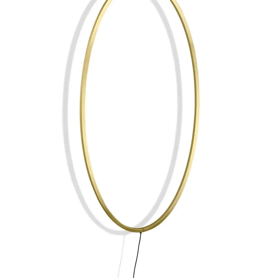Superior Nemo Lighting Ellisse wall lamp crafted in Italy with diffused LED lighting and a smooth golden finish