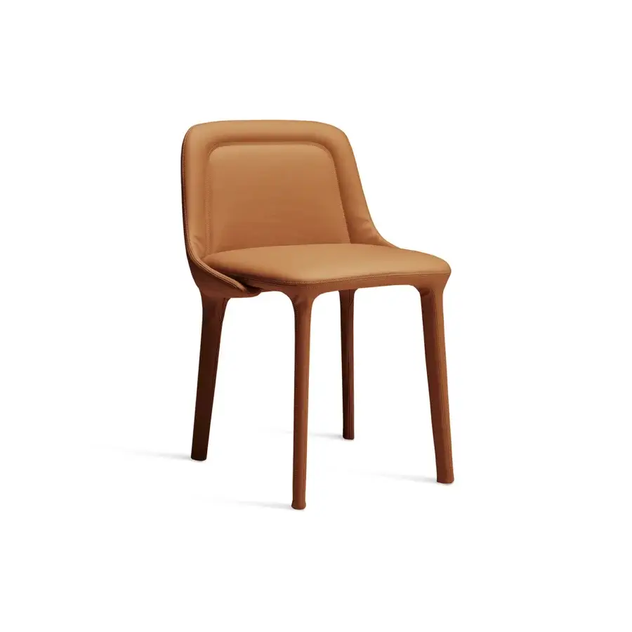 Distinguished Casamania Lepel chair with light brown premium leather upholstery and sleek curved lines