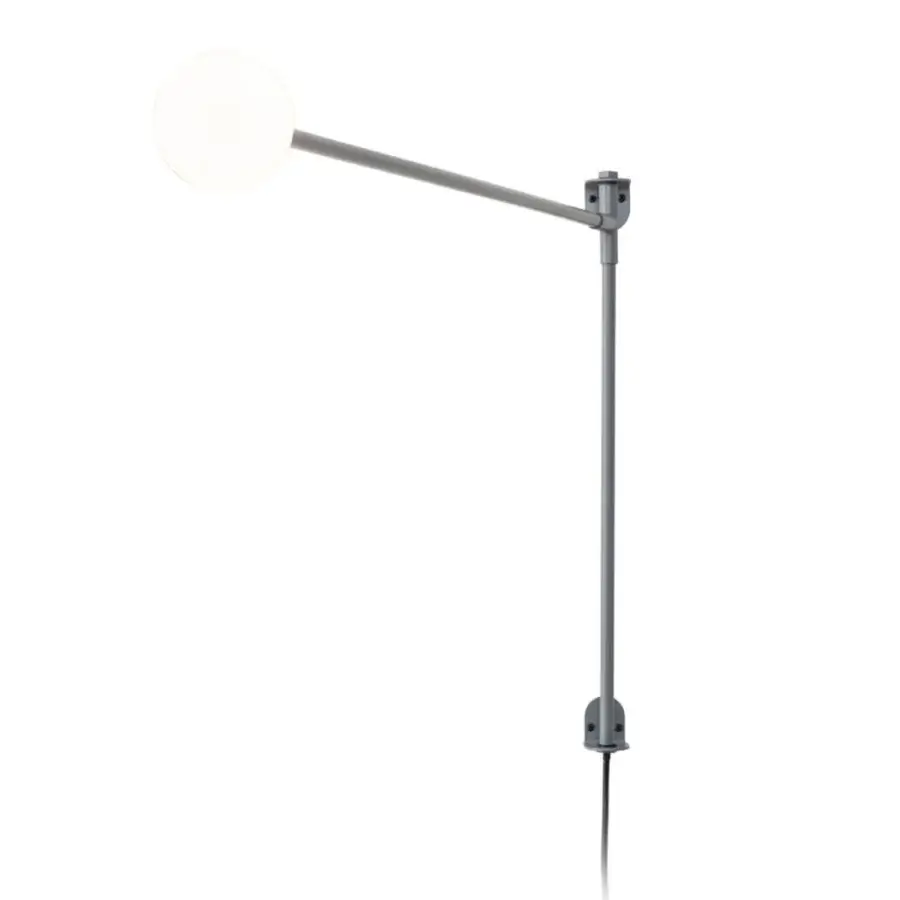 Exceptional Nemo Lighting Potence Pivotante wall lamp with geometric form in black tubular steel and matte gray finish