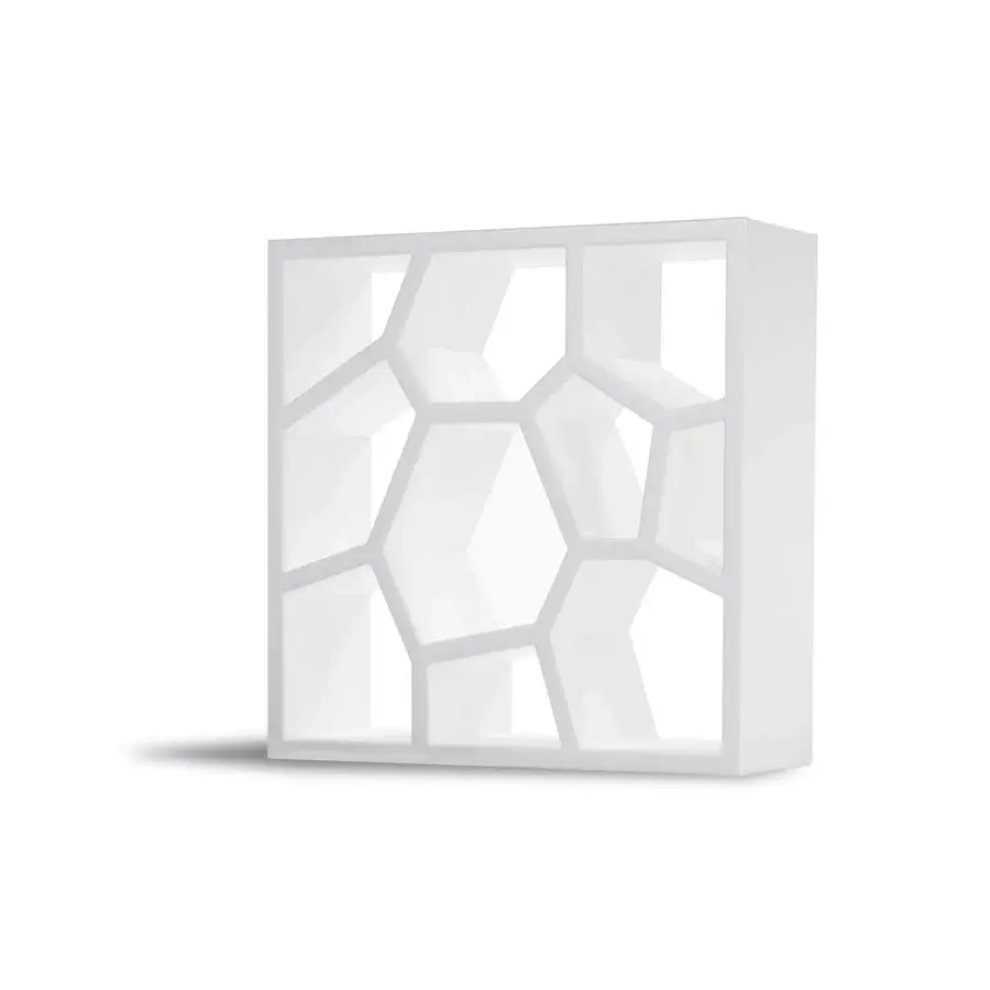 Avant-garde Casamania Opus Incertum bookcase built in expanded polypropylene with a matte finish and geometric silhouette