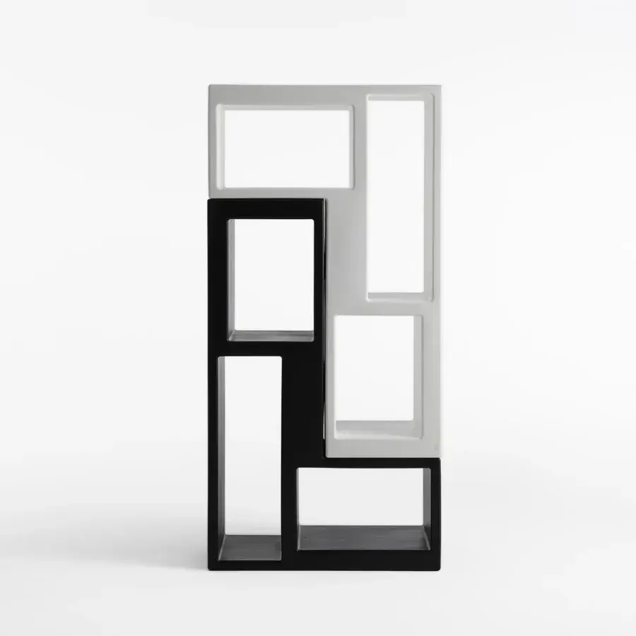 Distinguished Casamania Urban Bookcase shelving crafted in geometric black and white polyethylene with smooth clean lines