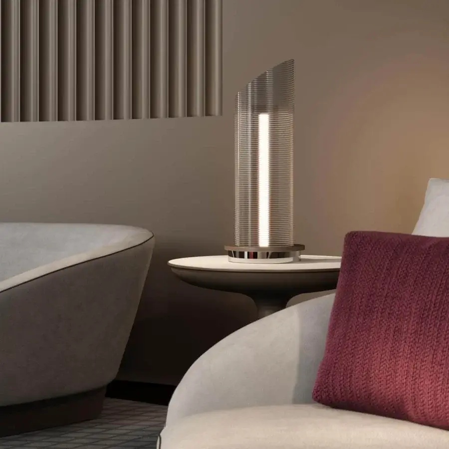 Superior Reflex Segno sofa lounge with curved form upholstered in light cream textile and bronze finished metal legs