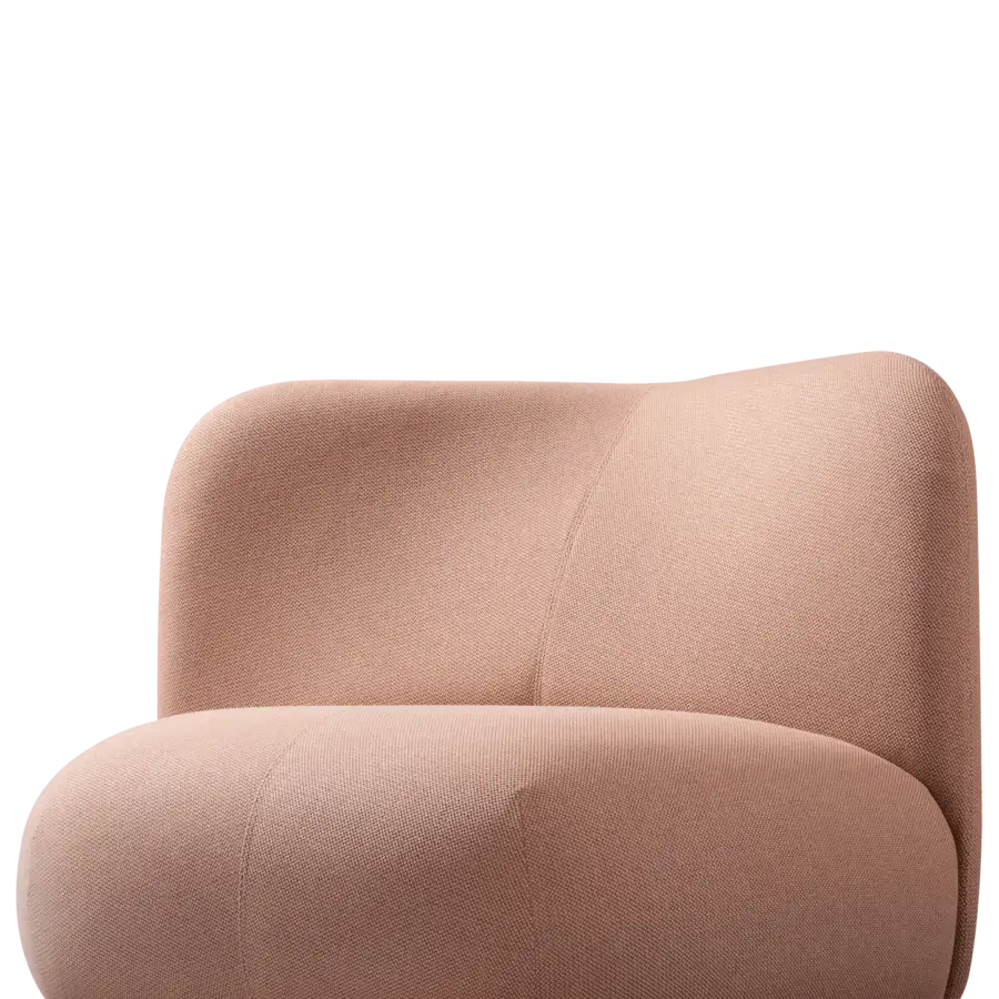 Distinguished Miniforms Botera lounge chair with muted rose textile upholstery and soft organic lines