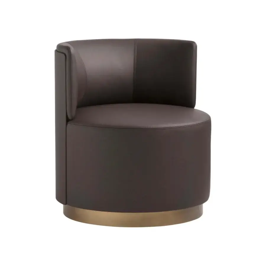 Exceptional Frag Clubby lounge chair with deep brown leather-like synthetic upholstery and smooth matte finish