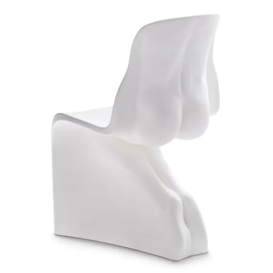 Elegant Casamania Him & Her chair crafted from glossy white rotationally molded polyethylene with curvaceous form