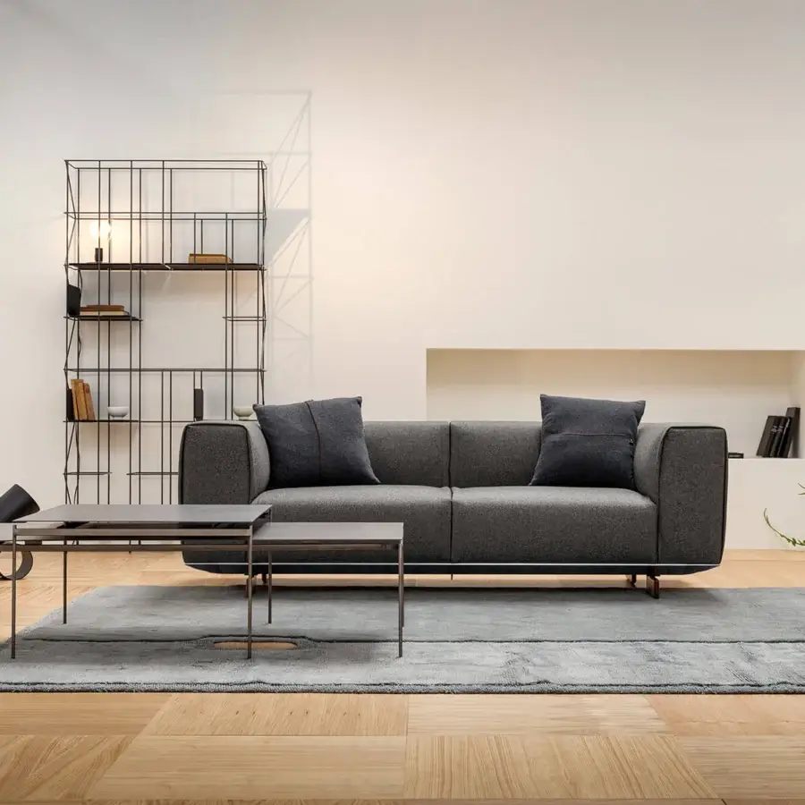 Exceptional Casamania Network bookcase crafted in matte black metal with customizable faux leather thermoformed panels