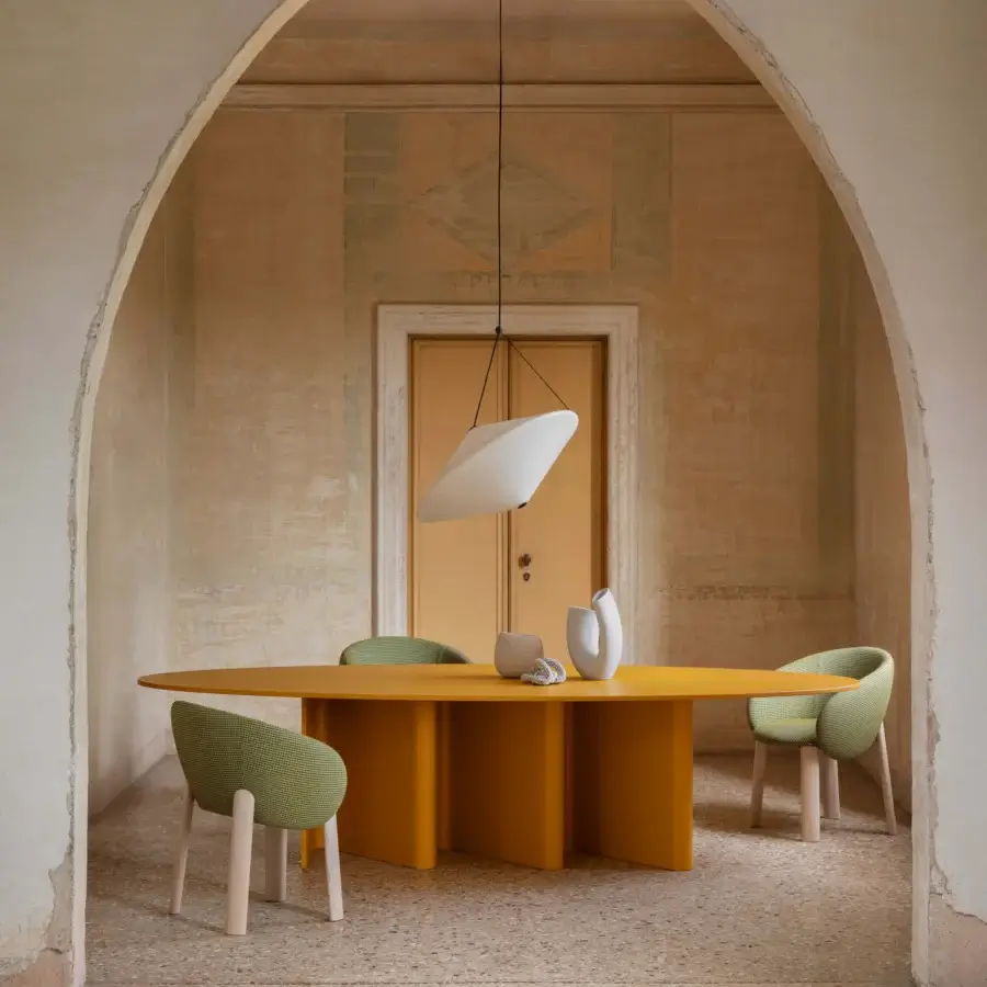 Exceptional Miniforms Rificolona suspension lamp in recycled polyethylene with a smooth matte white finish