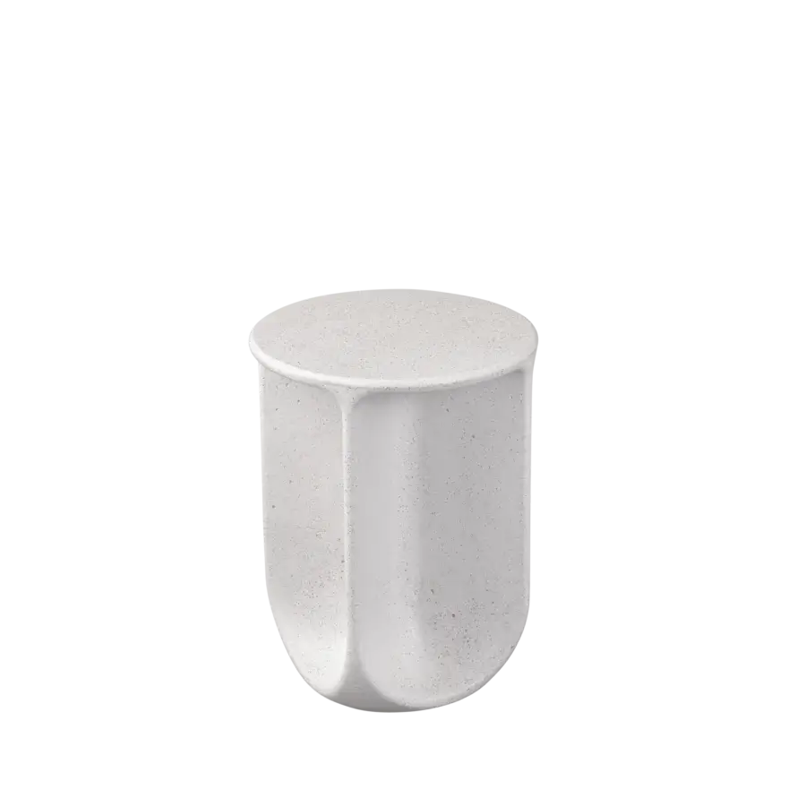 Elegant Miniforms Pinto side table in light grey with a matte finish and speckled texture