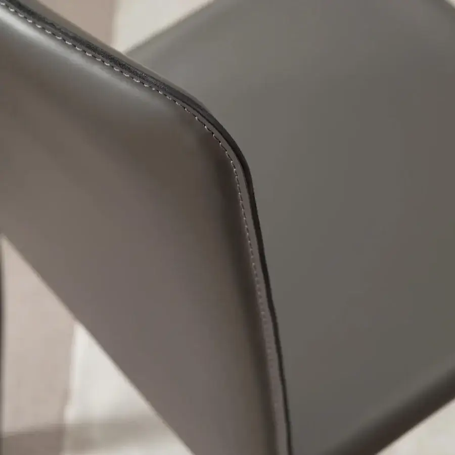 Superior Ozzio Italia Lunette chair in muted gray synthetic material with smooth matte finish crafted in Italy