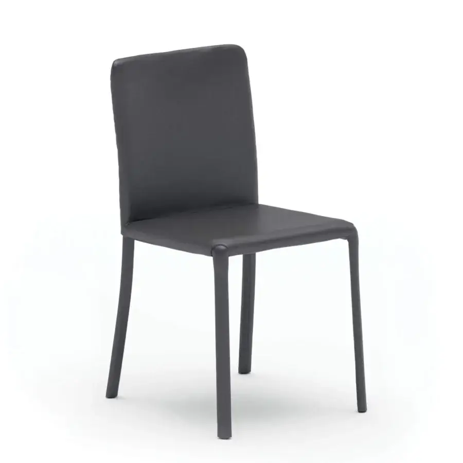 Distinguished Ozzio Italia Lunette chair with minimalist silhouette and balanced proportions in dark gray matte finish