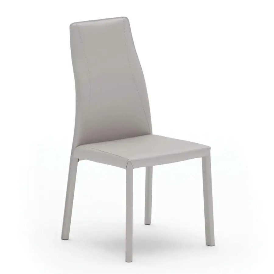 Distinguished Ozzio Italia Blitz chair with light gray smooth finish and sinuous back for superior comfort