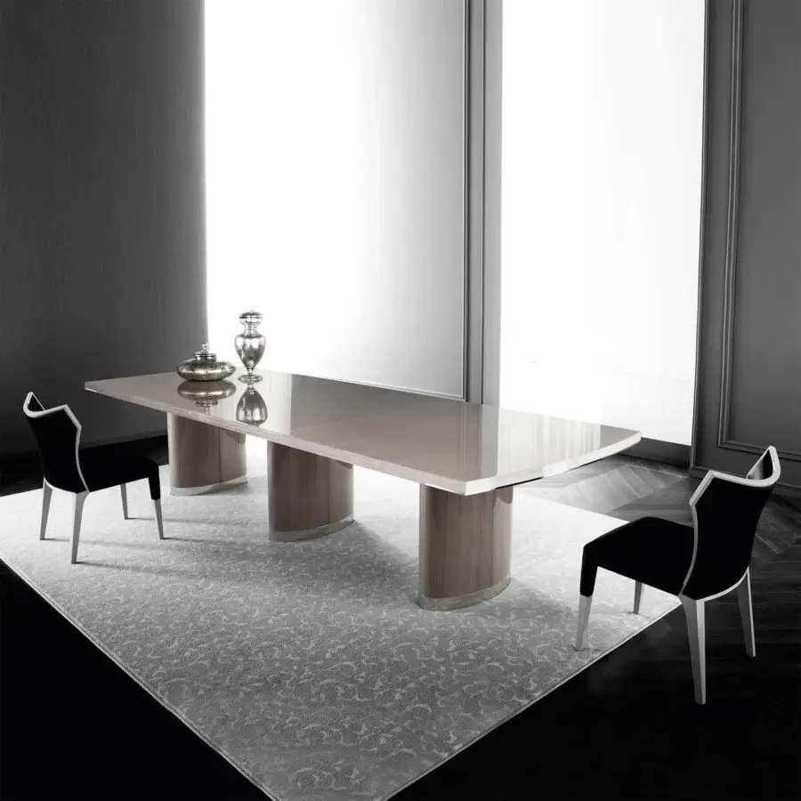 Exceptional Costantini Pietro Villa chair with black fabric upholstery and light-colored beech wood legs in a matte finish