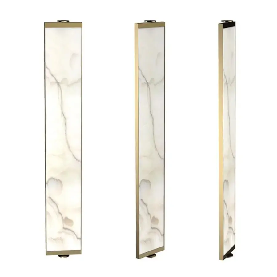 Superior Reflex Oh room divider with marble glass panels in bronze finish creating a sleek aesthetic
