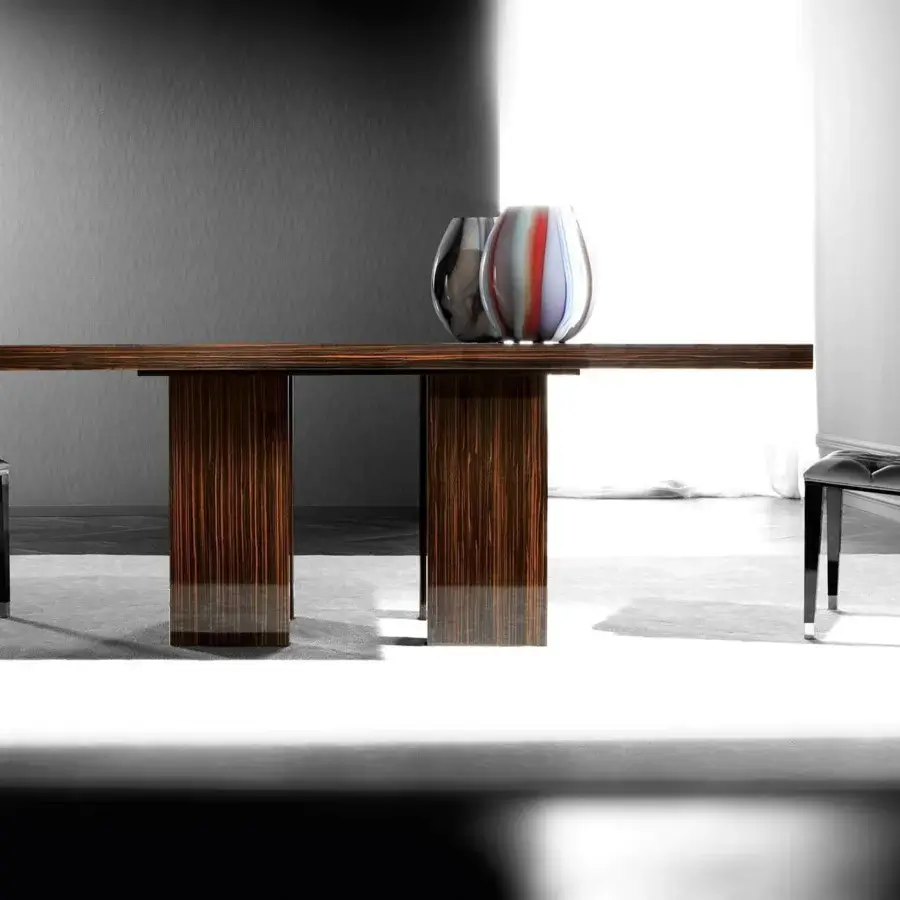 Elegant Costantini Pietro Air table crafted in beech wood with a high gloss walnut finish