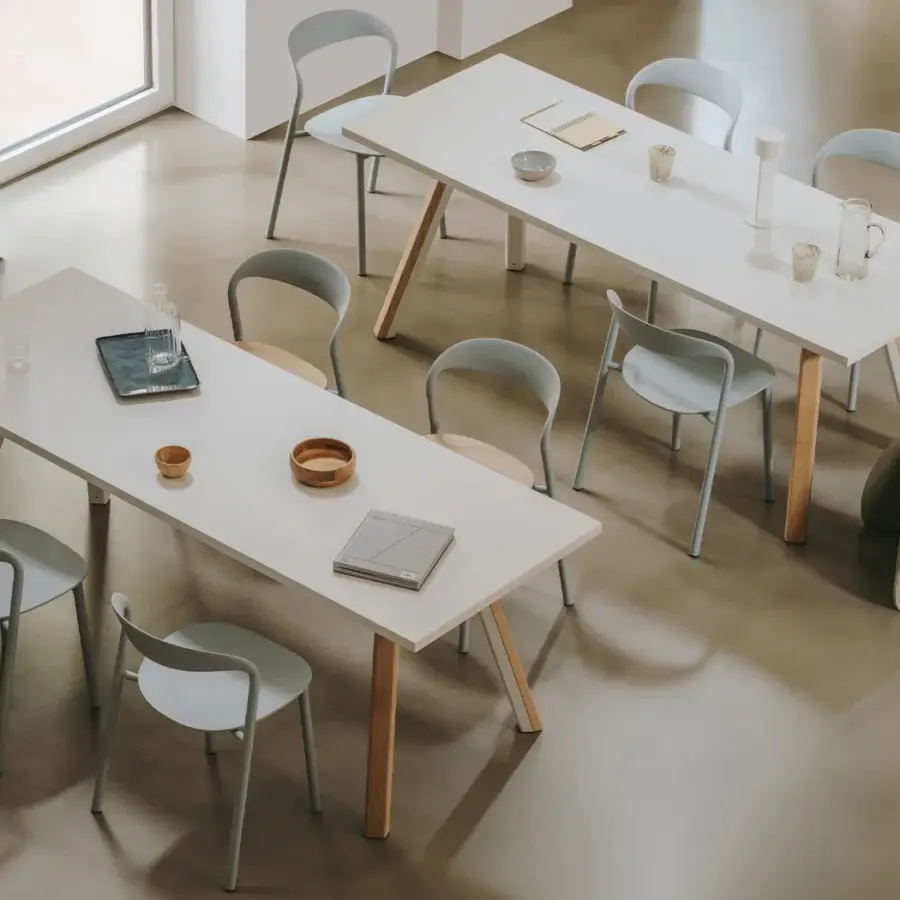 Distinguished Lapalma AP stool crafted from moulded plywood with blanched oak finish in a light beige hue and fluid folded form