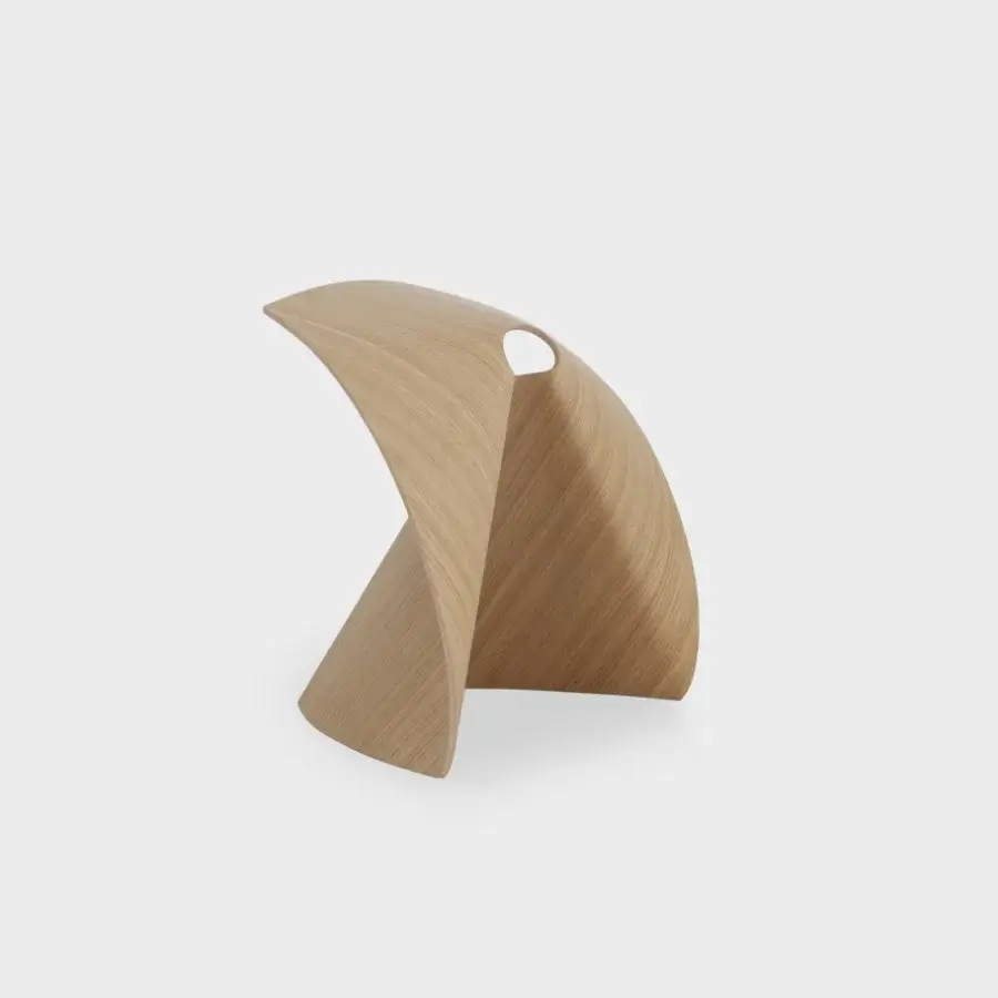Exceptional Lapalma AP stool crafted from molded plywood with blanched oak finish exhibiting a fluid organic form