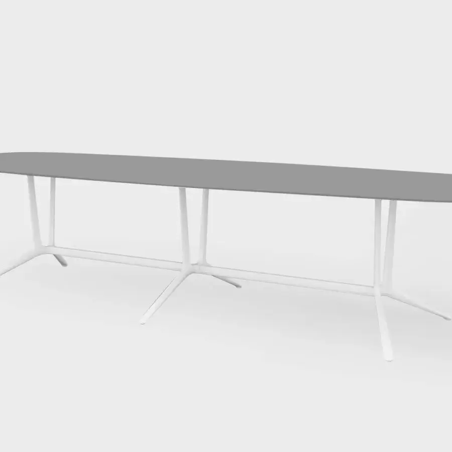 Sophisticated Lapalma Trail conference table with a steel barrel top and powder-coated aluminum base crafted in white zoomorphic legs