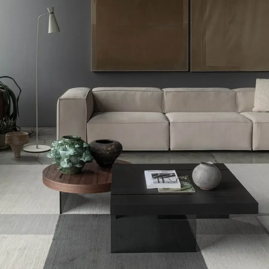Distinguished Cierre1972 Byron coffee table with a dark matte finish presenting clean geometric lines for contemporary living spaces