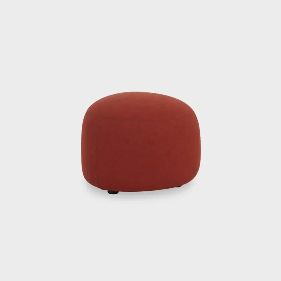 Distinguished Lapalma Kipu ottoman crafted in red textile with textured matte finish offering comfortable lounging