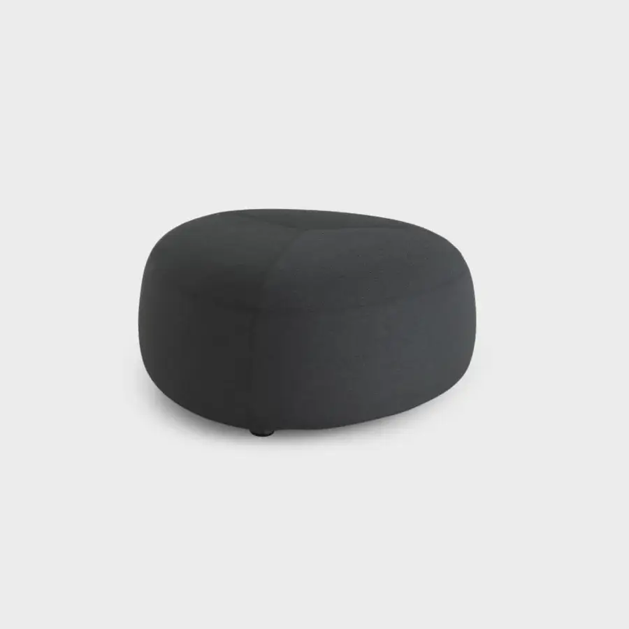 Exceptional Lapalma Kipu ottoman upholstered in dark gray removable fabric with subtle segmented detailing