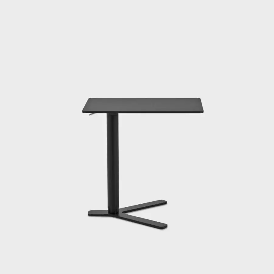 Superior Lapalma YO side table with dark gray finish, rectangular plywood top and powder-coated metal base