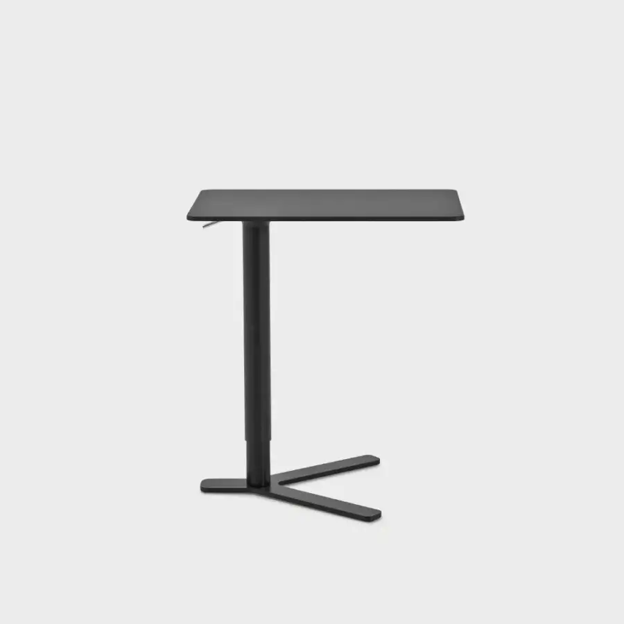 Elegant Lapalma YO side table with rectangular HPL Fenix® tabletop and sleek matte black powder-coated metal frame
