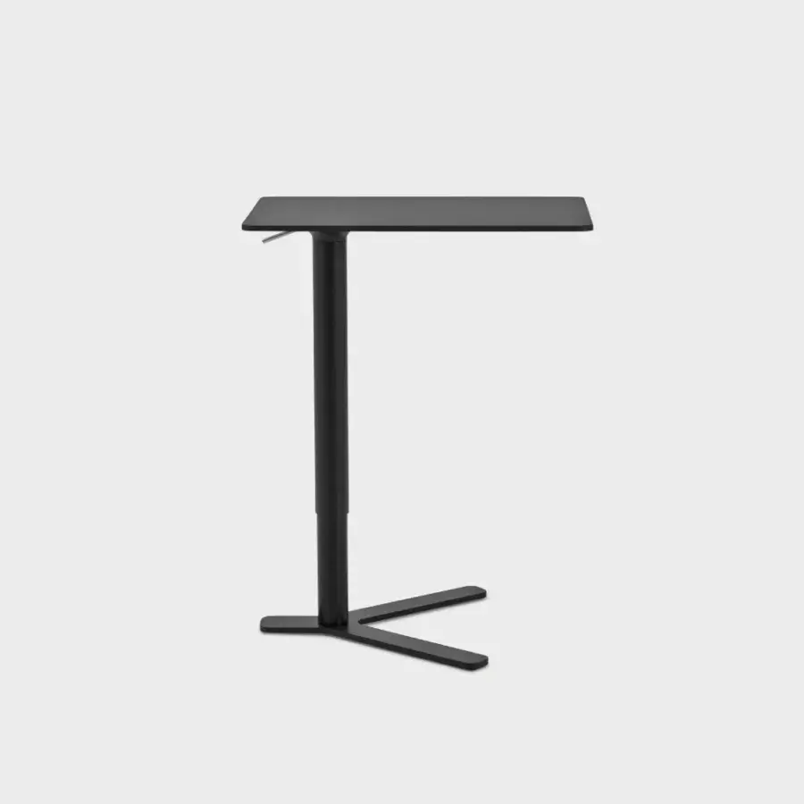 Distinguished Lapalma YO side table with rectangular birch plywood top and monochromatic black powder-coated metal base