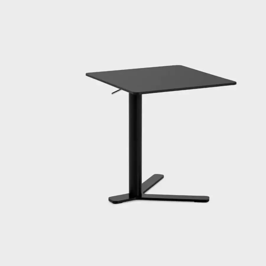 Distinguished Lapalma YO side table with square birch plywood top in HPL Fenix® and powder-coated metal base