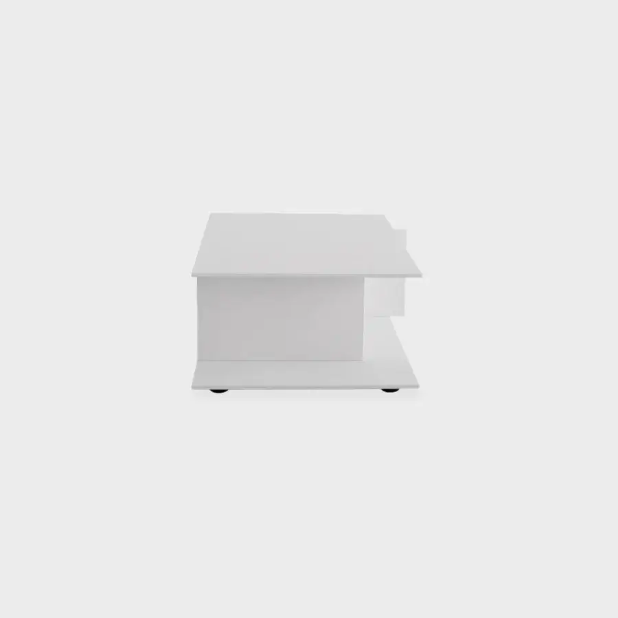 Sophisticated Lapalma Plus side table in matte white Fenix® HPL with balanced proportions crafted in Italy