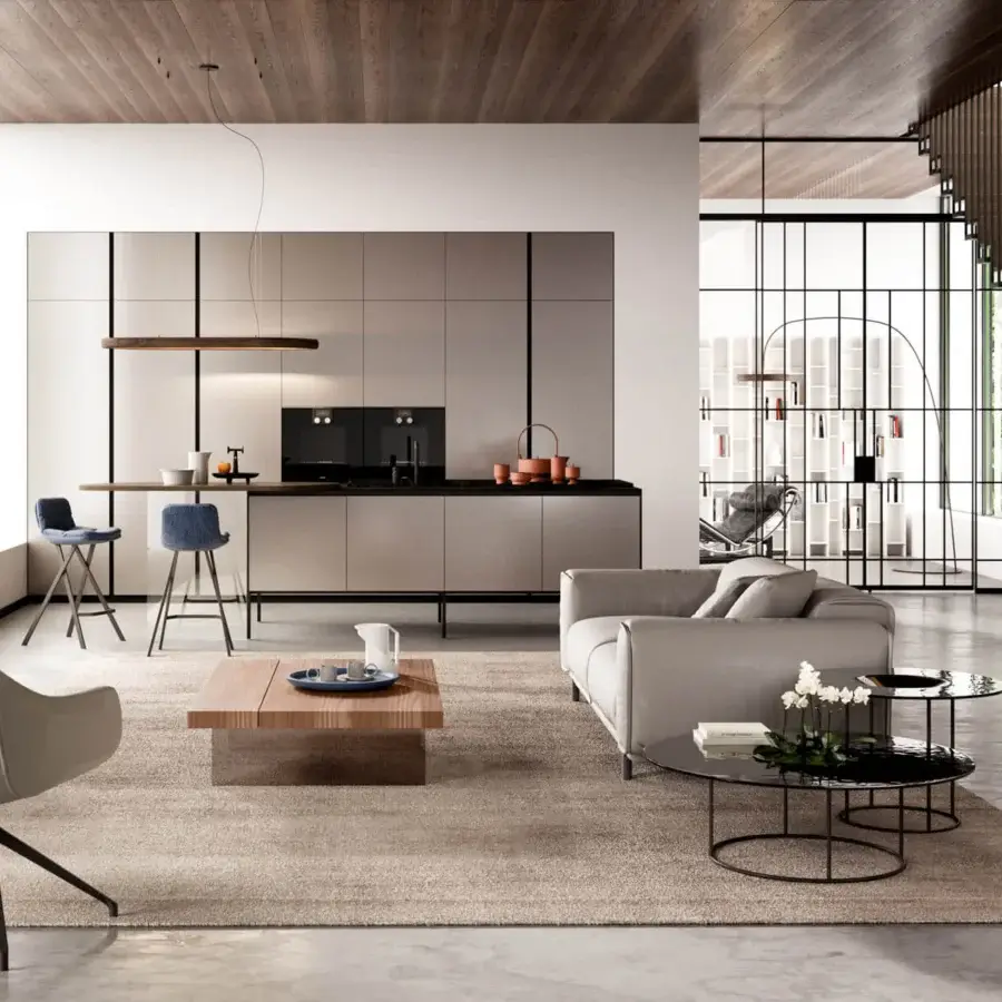 Exceptional Ozzio Italia Markus lift top coffee table with a matte wooden top and sleek glass legs