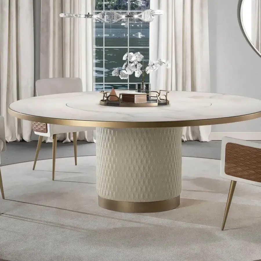 Elegant Reflex Amet armchair with light cream textile, medium brown quilted leather, and metallic finished oak legs