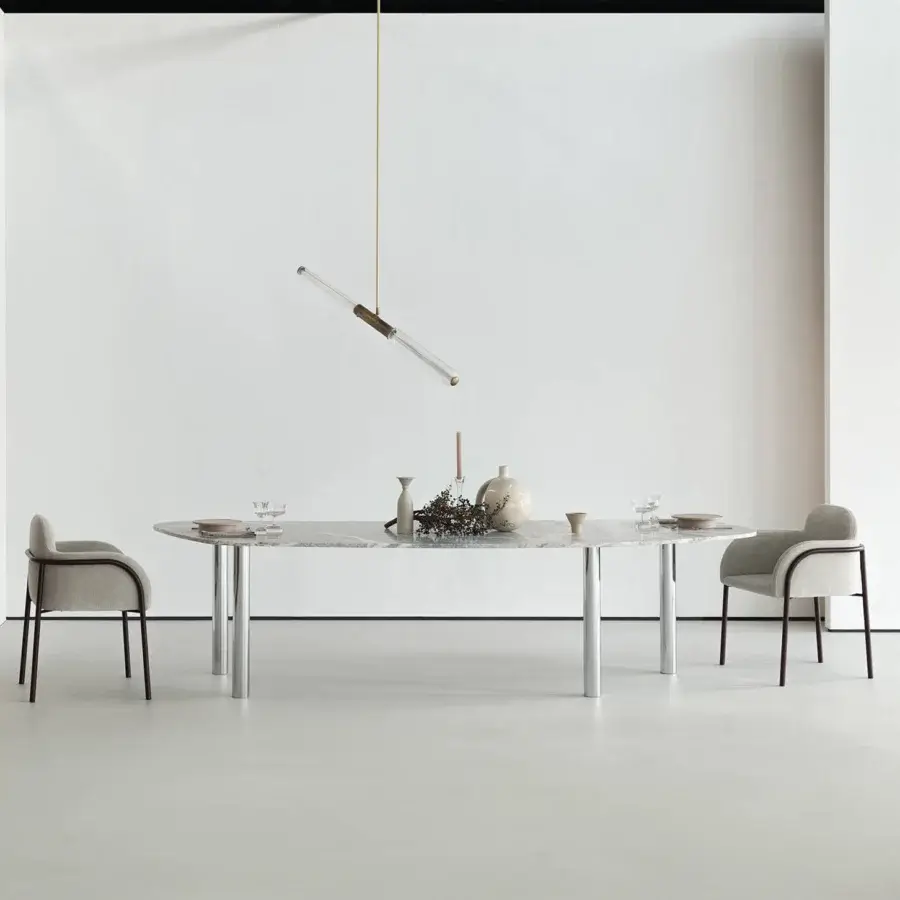 Superior Cierre1972 Adele armchair crafted in leather with slim metal trim mirroring seams for refined comfort