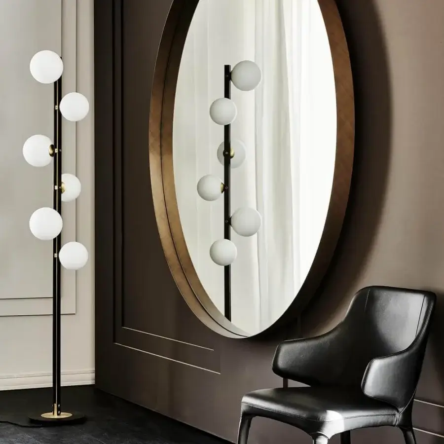 Superior Cattelan Italia Wish Magnum mirror with brushed bronze lacquered steel in an elongated oval form