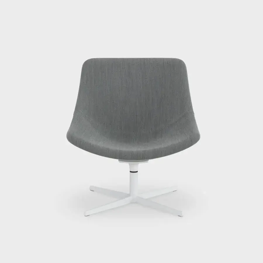 Exceptional Lapalma Auki lounge chair with sinuous form upholstered in textured gray textile and powder-coated aluminum base