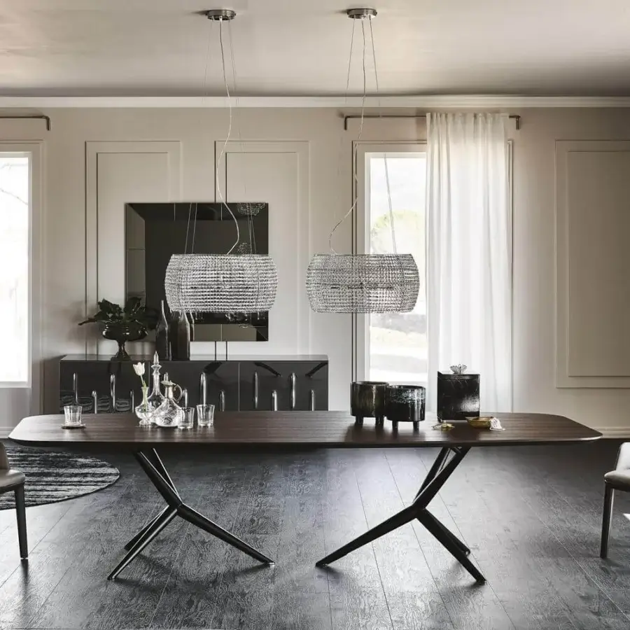 Distinguished Cattelan Italia Belinda chair with supple soft leather upholstery and Canaletto walnut stained ash wood frame