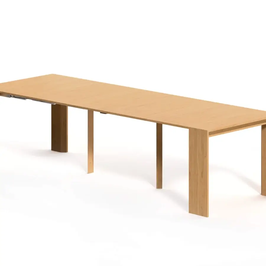Superior Ozzio Italia Golia console to table crafted in wood with an open pore matte lacquered finish