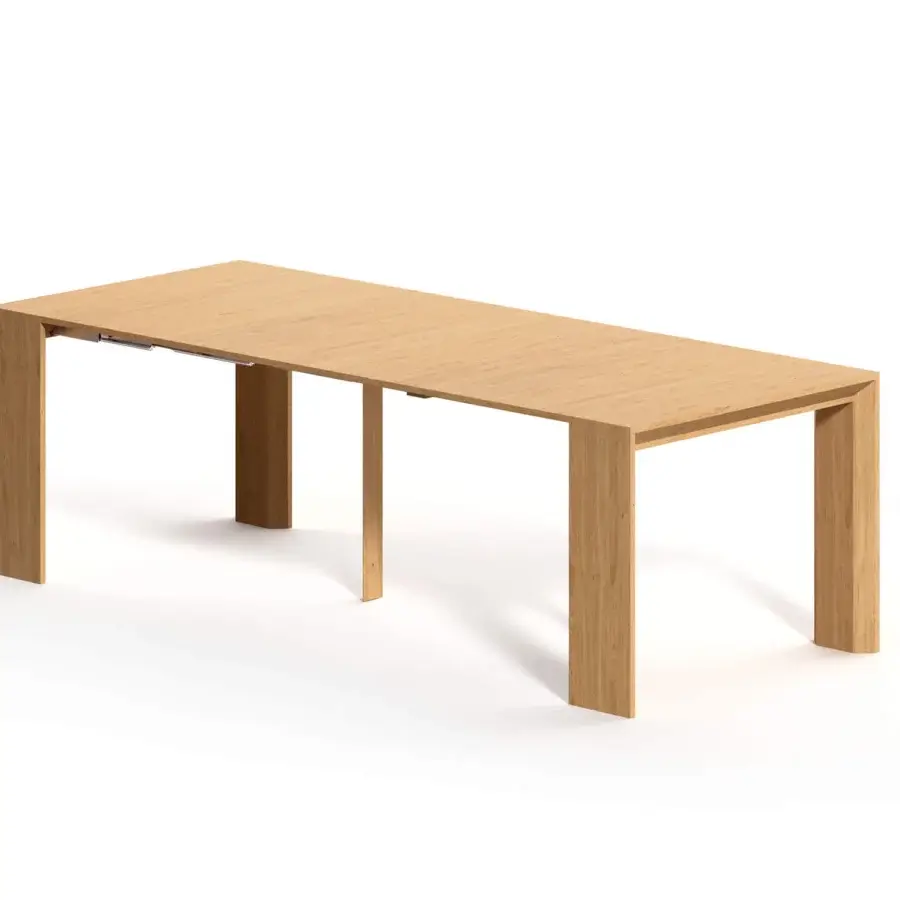 Elegant Ozzio Italia Golia console to table crafted in wood with open pore matt lacquered finish and telescopic mechanism