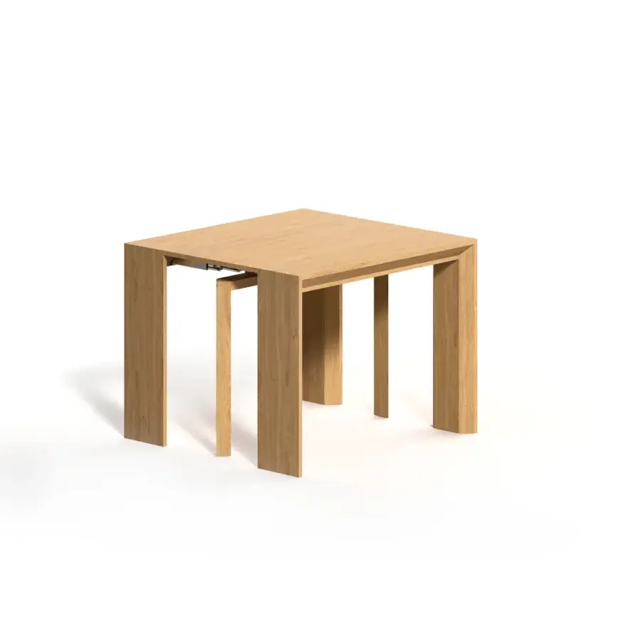 Superior Ozzio Italia Golia console to table crafted in light natural wood with open pore matt lacquered finish