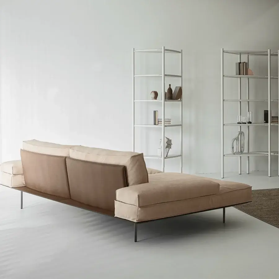 Superior Cierre1972 Vogue sofa with two-tone textile, a sleek metal frame and balanced surfaces embodies refined design