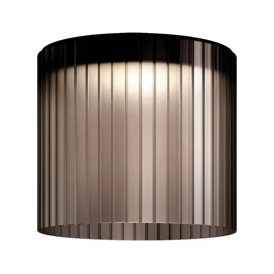 Elegant Kundalini Giass ceiling lamp with a coated metal structure and sandblasted glass diffuser exhibiting a gradient finish