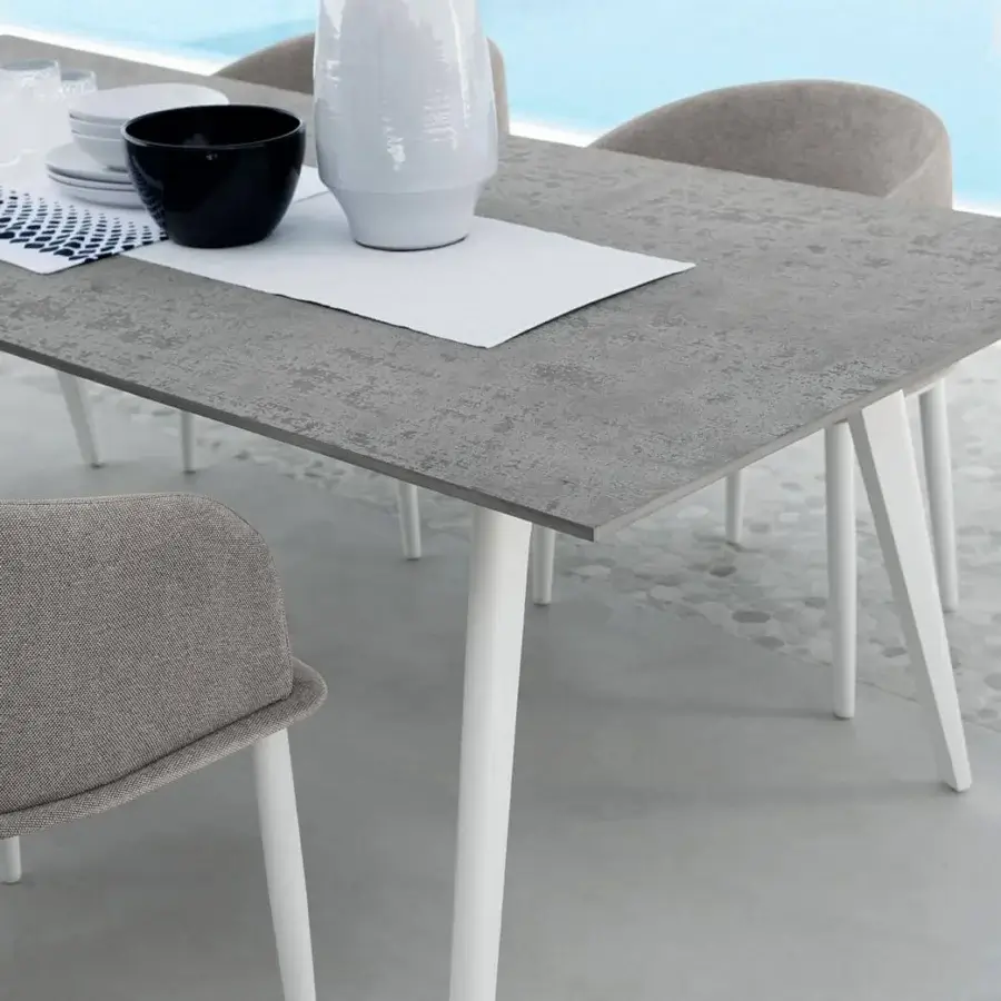 Superior Talenti Cleo Alu table with light grey fibre cement top and powder coated aluminum structure
