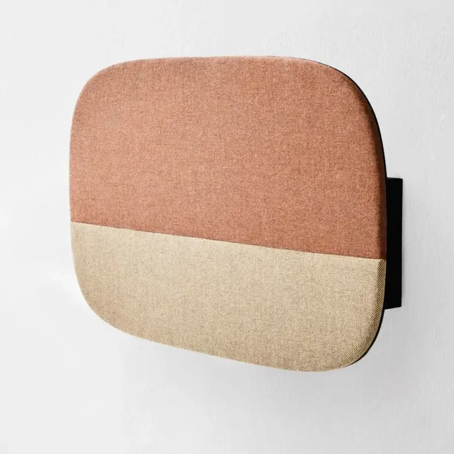 Distinguished Bolzan Letti Dune desk with textured peach and light beige fabric upholstery and integrated technology
