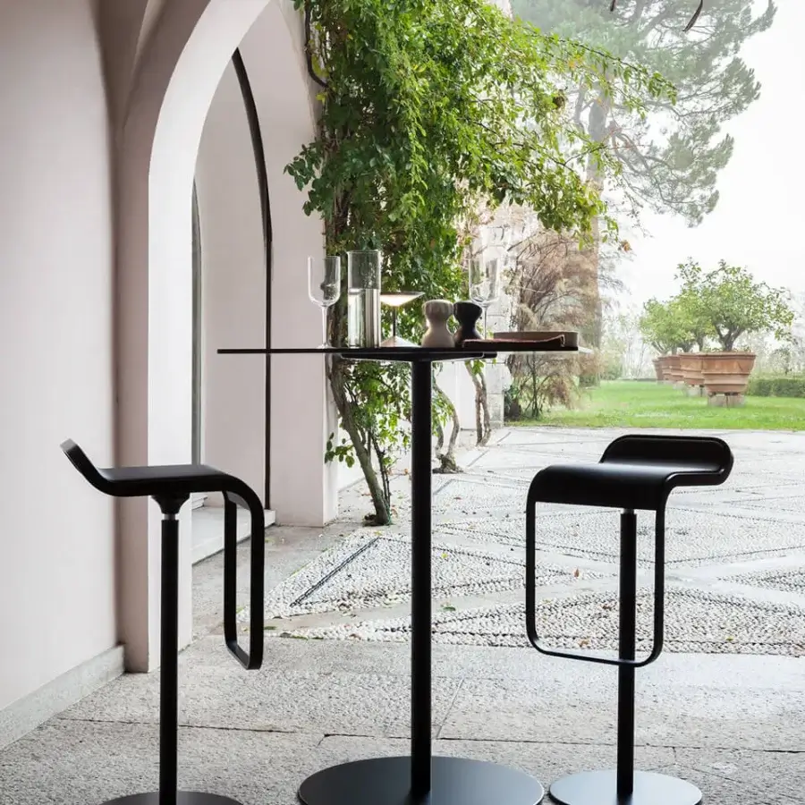 Superior Lapalma Lem stool in stainless steel Aisi 304 with integral polyurethane seat and polyester powder coated finish
