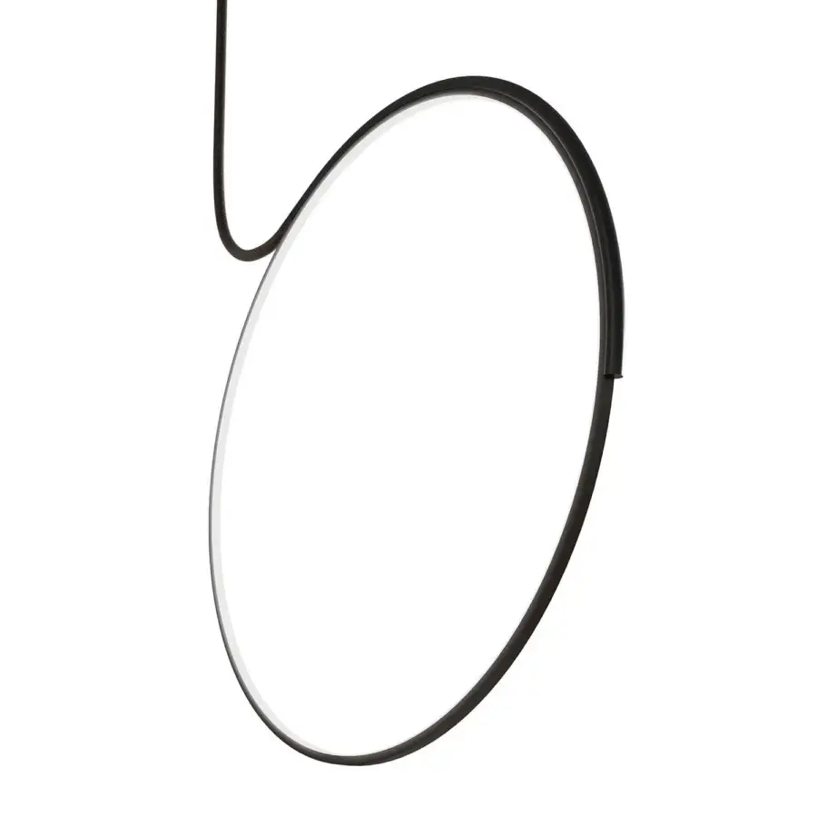 Elegant Kundalini Poise ceiling lamp with a matt black metallic diffuser and structure offering flexible configurations
