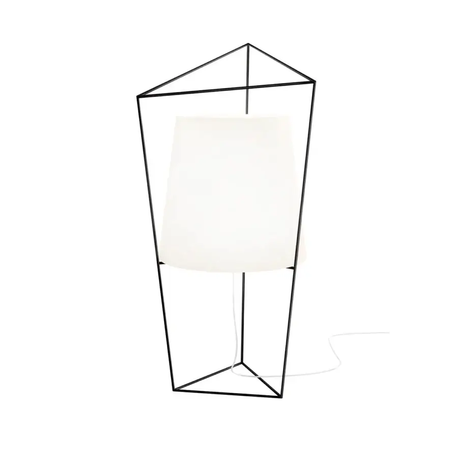 Superior Kundalini Tatu table lamp with white opal glass diffuser and sleek black coated structure
