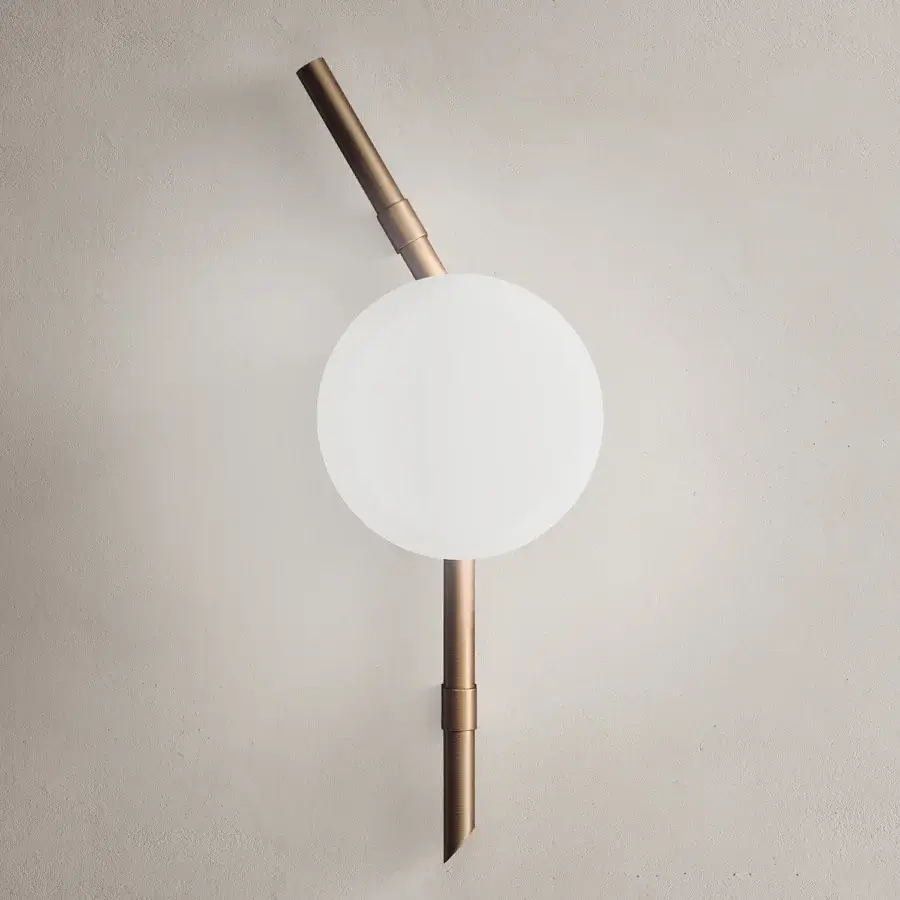 Distinguished Kundalini Floed wall lamp with an opal diffuser and metallic coated structure inspired by coral formations