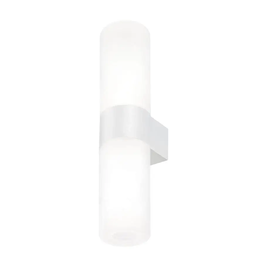 Elegant Kundalini Pastilla wall lamp crafted in painted metal with a pressed acid-etched glass diffuser and smooth matte finish